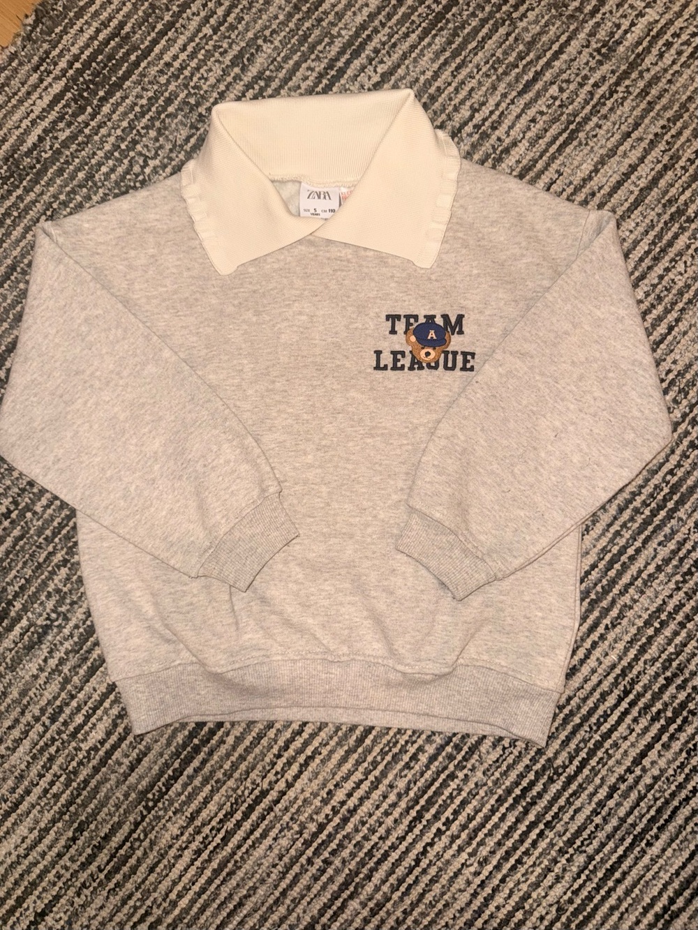 Zara Kid Sweatshirt with Embroidered Collar Size 5